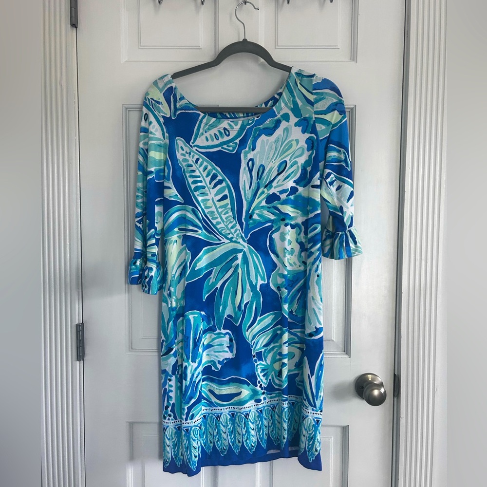 Blue Lilly Pulitzer Patterned Dress (size M)